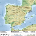 Iberian Peninsula Physical Map - Spain • mappery