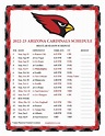Printable 2022-2023 Arizona Cardinals Schedule