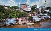 Aerial Shot of Rio Huallaga and the Town of Yurimaguas Stock Image ...