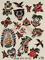 Tattoo Flash Poster | Traditional tattoo sleeve, Vintage tattoo art ...