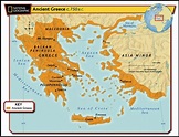 Mapa de la antigua Grecia - Antigua mapa de Grecia (Sur de Europa - Europa)