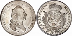Moneda 1/2 Thaler Electorate of Bavaria (1623 - 1806) Plata 1794 Carlos ...