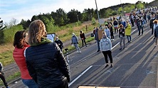 Demonstration am Grenzübergang Linken