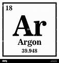Argon Periodic Table of the Elements Vector illustration eps 10 Stock ...