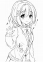 Anime Girl Kawaii Färbung Seite - Kostenlose druckbare Malvorlagen für ...