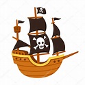 Pirate ship cartoon drawing | Pirate ship cartoon — Stock Vector ...