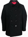 Schott piped-trim double-breasted Coat - Farfetch