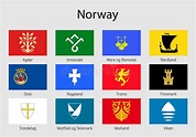 Collection of Norwegian National Flags Isolated in Official Colors and ...