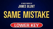 James Blunt - Same Mistake | Karaoke Lower Key - YouTube