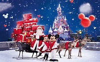 Santa Claus bringing gifts in a Disneyland park wallpaper - Holiday ...