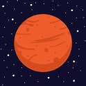 Premium Vector | Red planet mars in dark space vector cartoon ...
