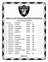 Printable 2020-2021 Las-Vegas Raiders Schedule