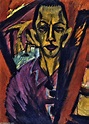 auto-portrait, craie de Ernst Ludwig Kirchner (1880-1938, Germany ...