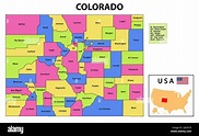 Mapa de Colorado. Mapa del estado y del distrito de Colorado. Mapa ...
