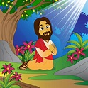 Jesus prays in the garden of Gethsemane, children's Bible illustrations ...