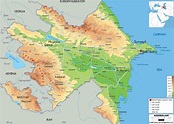 Physical Map of Azerbaijan - Ezilon Maps