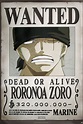 One Piece - Anime / Manga Poster / Print (Wanted: Roronoa Zoro ...