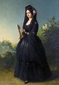 La infanta Luisa Fernanda de Borbon duquesa de Montpensier con mantilla ...