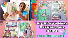 DIY Paper MERMAID Doll House🤩 ⭐ Quiet Book Made With Paper /FREE ...