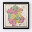 Vintage Map of Sullivan County New York, 1840 by Ted's Vintage Art
