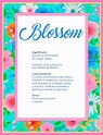 Blossom (Nombre) - Significado de Blossom