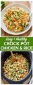 Easy Cheesy Crock Pot Chicken and Rice Casserole. Simple and SO yummy ...