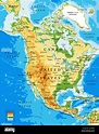 Carte physique très détaillée de l'Amérique du Nord, en format ...