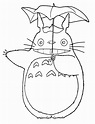 Totoro Sonriendo para colorear, imprimir e dibujar –ColoringOnly.Com
