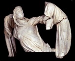 Funerary monument to Margaret of Brabant raised in the air by two ...