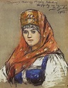 Vasili Ivanovich Surikov - Portrait of young lady | Artwork painting ...