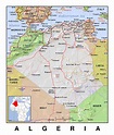Detailed political map of Algeria with relief | Algeria | Africa ...