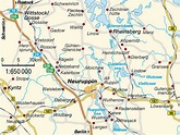Karte Großraum Neuruppin, Brandenburg, Deutschland: hot-maps Stadtpläne ...