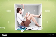 a business woman trapped in a box Stock Photo - Alamy