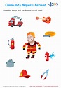 Fireman Worksheet: Free Printout for Kids