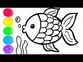 การวาดภาพระบายสีวิธีการวาด - ปลา - สมุดระบายสี - YouTube