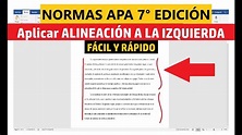 Cómo aplicar ALINEACIÓN A LA IZQUIERDA FÁCILMENTE en WORD según NORMAS ...