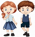 Boy and girl with happy smile 605958 Vector Art at Vecteezy