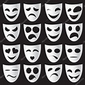Máscaras de teatro aisladas expresando diferentes emociones | Maschere ...