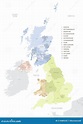 Mapa De Localização Do Reino Unido Na Europa Com Divisões ...