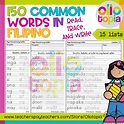 150 Common Filipino Words | Filipino words, Reading comprehension ...