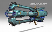 ArtStation - Medic ship concept, Rock D | Spaceship concept, Spaceship ...