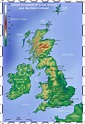 Topographical map of the British Isles (Islas Británicas)[2545x1750 ...