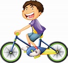 A young man cartoon character riding a bicycle isolated 2764423 Vector ...
