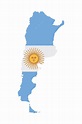 Argentina bandera mapa esquema de país con bandera nacional | Foto Premium