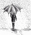 persona bajo la lluvia | Lluvia dibujos, Arte de lluvia, Ilustración de ...