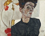Egon Schiele - Self-Portrait with Physalis, 1912 | Trivium Art History