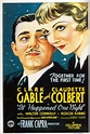 Clark Gable and Claudette Colbert in It Happened One Night vintage ...
