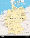 Germania, mappa politica. Stati della Repubblica federale di Germania ...
