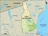 Geographical Map of New Hampshire and New Hampshire Geographical Maps