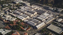 5K stock footage aerial video of Warner Bros Studios in Burbank ...